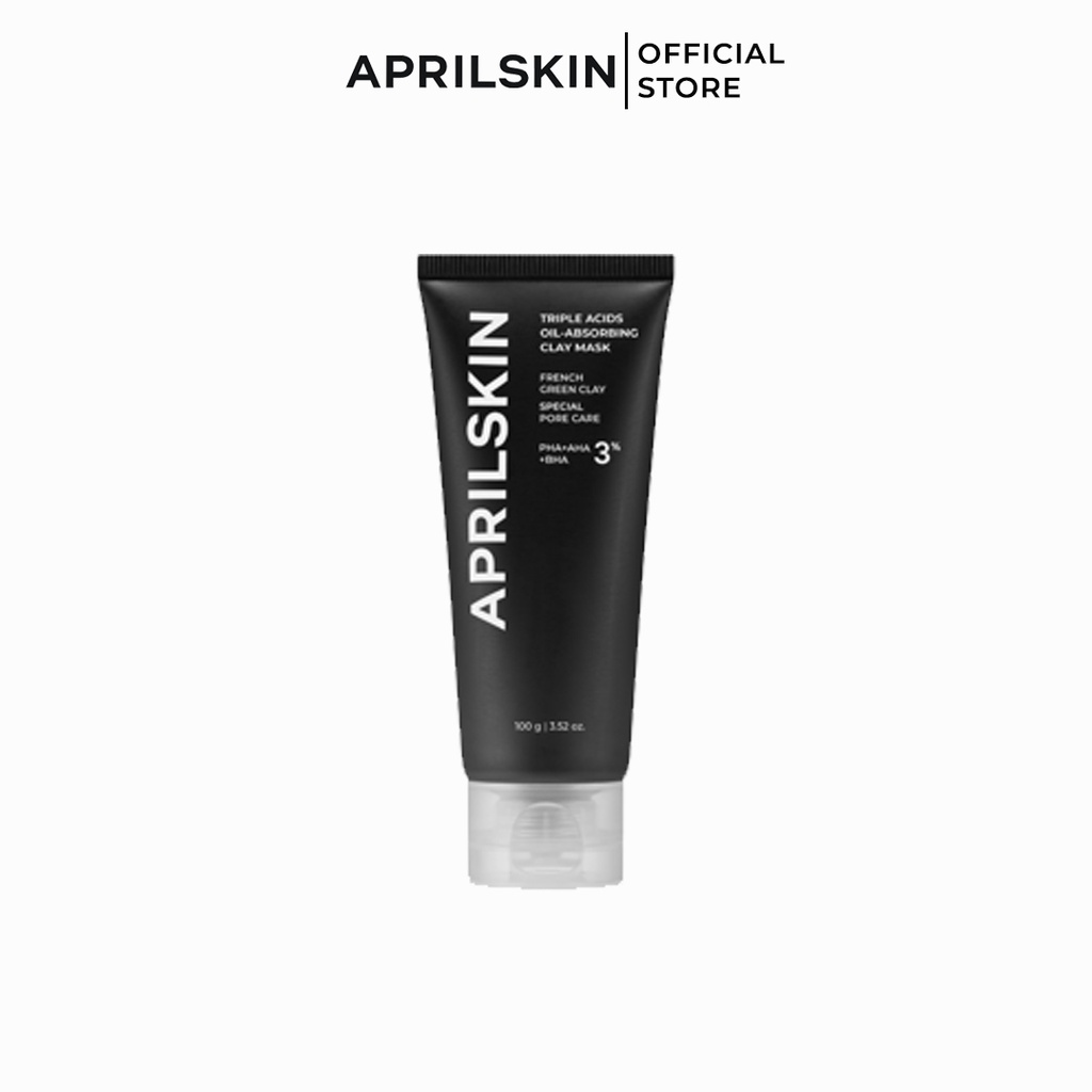 Mặt Nạ Đất Sét Aprilskin Triple Acids OilAbsorbing Clay Mask 100g