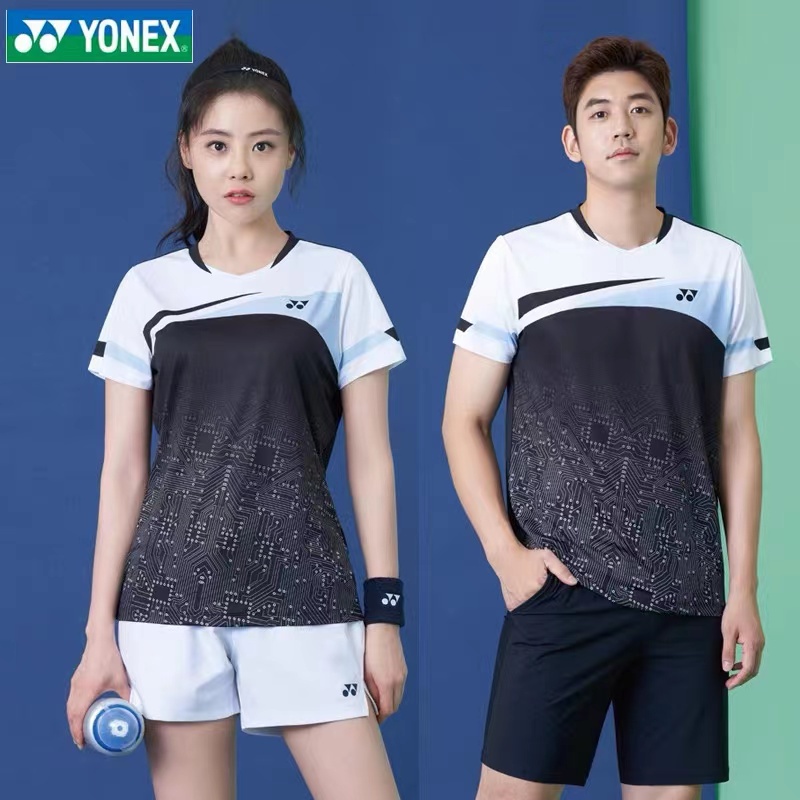 Áo Thun Cầu Lông Yonex Ngắn Tay Thoáng Khí Nhanh Khô Phối Màu Tương Phản Thời Trang Cho Nam Và Nữ 1909