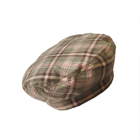 Mũ Beret Họa Tiết Sọc Caro Phong Cách Retro