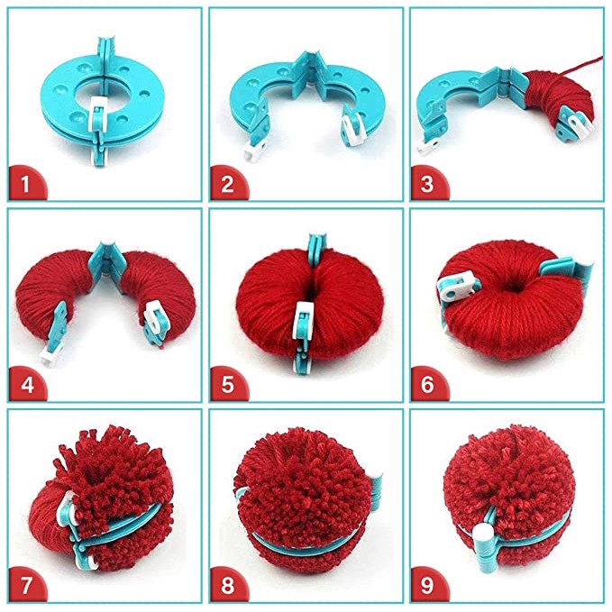 Set 8 Dụng Cụ Làm Quả Cầu Bông Len 4 Kích Cỡ Khác Nhau