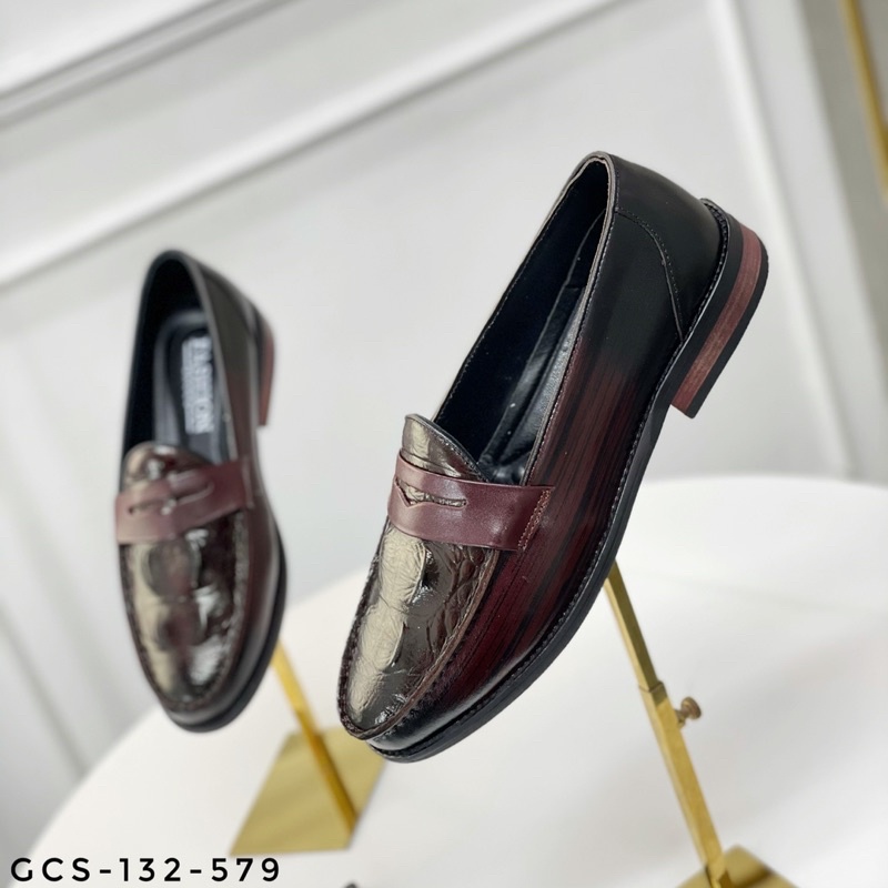 Giày da nam thời trang✅ Giày lười nam da bò đánh màu cao cấp  CS-132