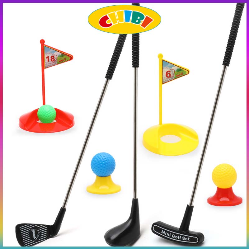 Bộ đồ chơi đánh golf mini bằng kim loại cho bé vận động trong nhà