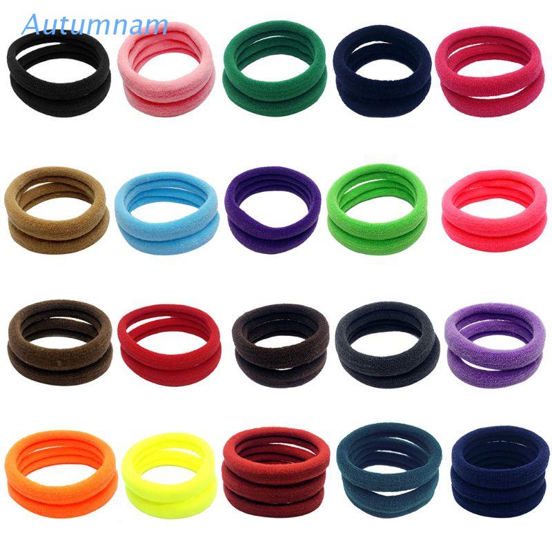 Set 10 Dây Buộc Tóc Cao Su Co Giãn 4cm Màu Sắc Kẹo Ngọt Dành Cho Nữ