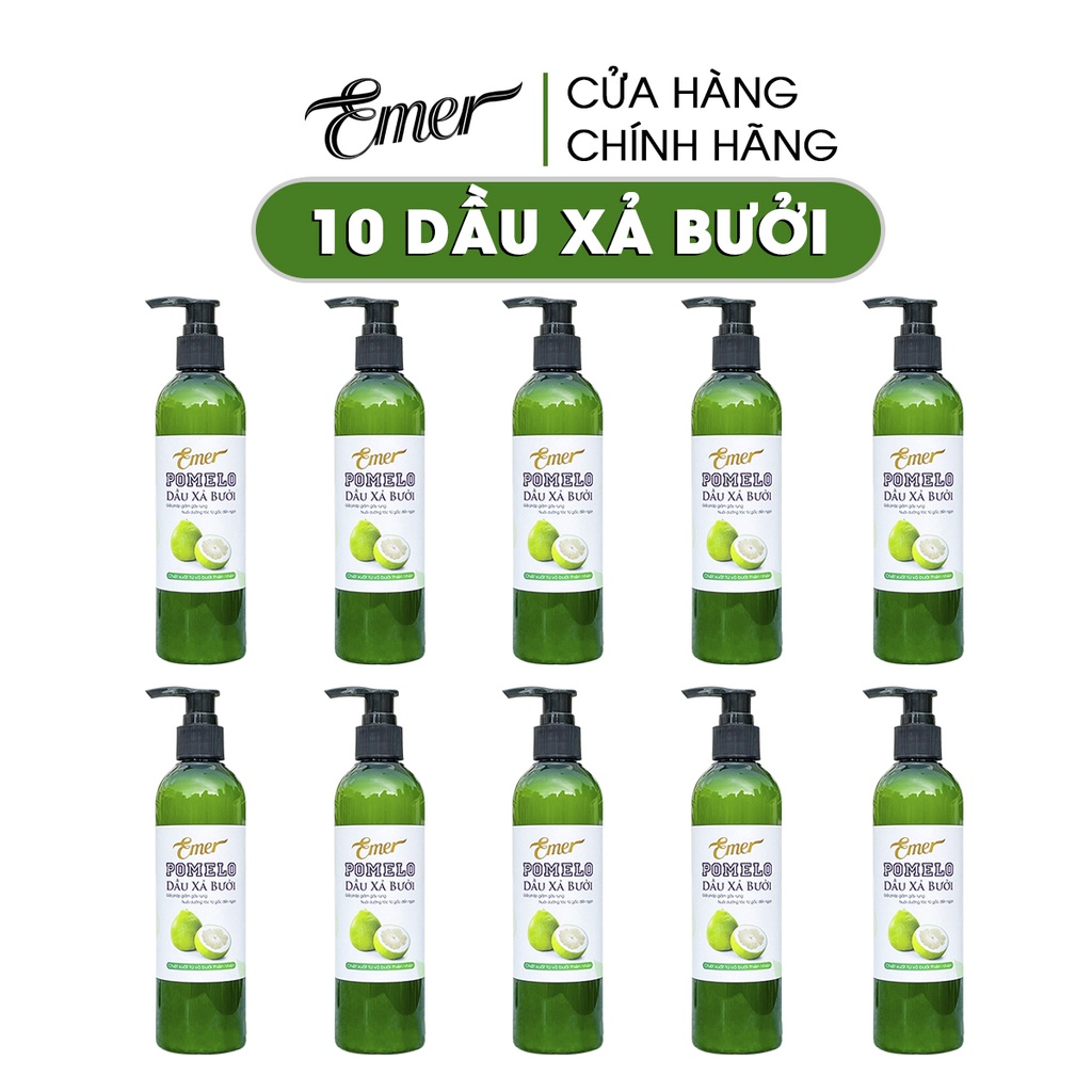 Bộ 10 chai dầu xả bưởi suôn mượt tóc tinh dầu pomelo Emer Garin 300ml x10 giá sỉ