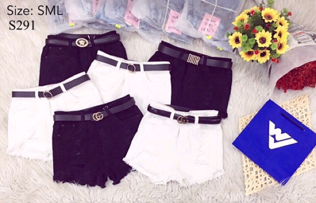 Sort Jean giãn trắng đen siêu đẹp chụp thật | BigBuy360 - bigbuy360.vn