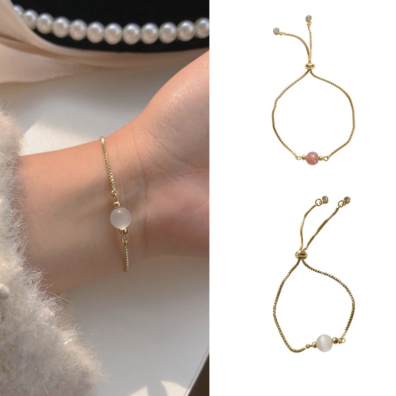 Vòng tay đính đá opal phong cách Hàn Quốc ngọt ngào thời trang cho nữ