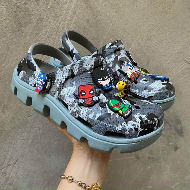 Dép cross camo💖FREESHIP💖dép cross shin MAISONSUC rằn rện xám