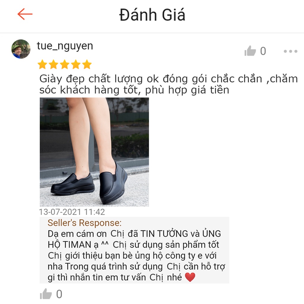 Giày nữ đế bệt TIMAN NH02 trẻ trung thời trang thoải mái bảo hành 1 năm