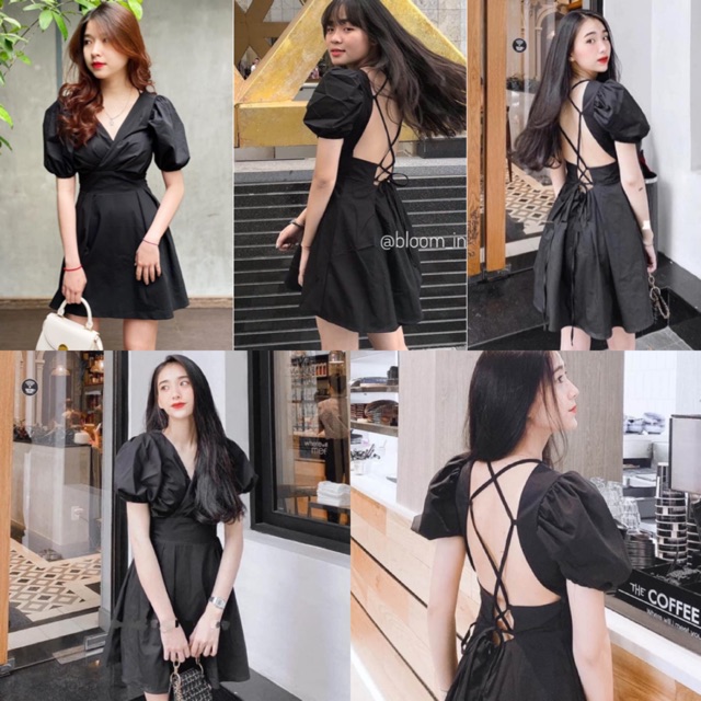 Đầm Trắng Ruen Dress váy xinh dự tiệc from chuẩn xếp li chéo trước ngực cổ V hở lưng đan dây chéo có mút ngực | BigBuy360 - bigbuy360.vn
