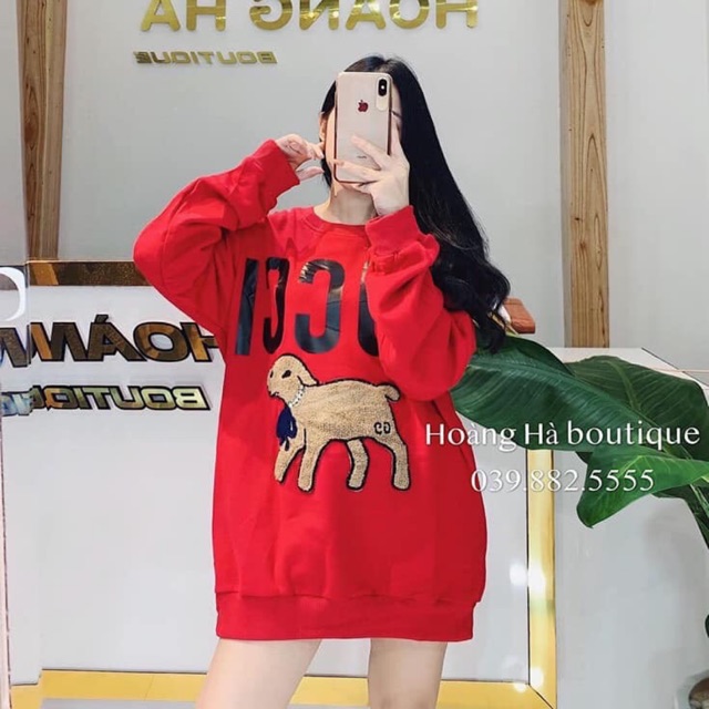 Áo nỉ nữ fom rộng