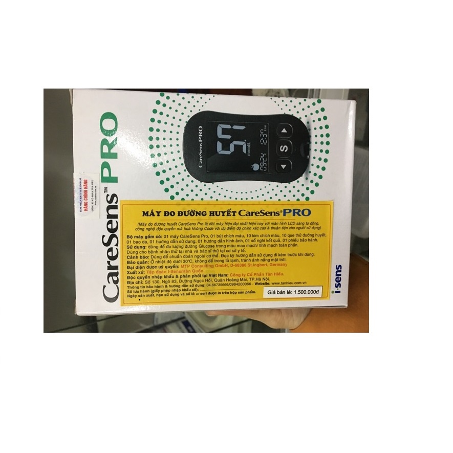 Trọn bộ máy đo đường huyết Caresens N Pro, 10 que test và 10 kim thử, HÀNG CHÍNH HÃNG