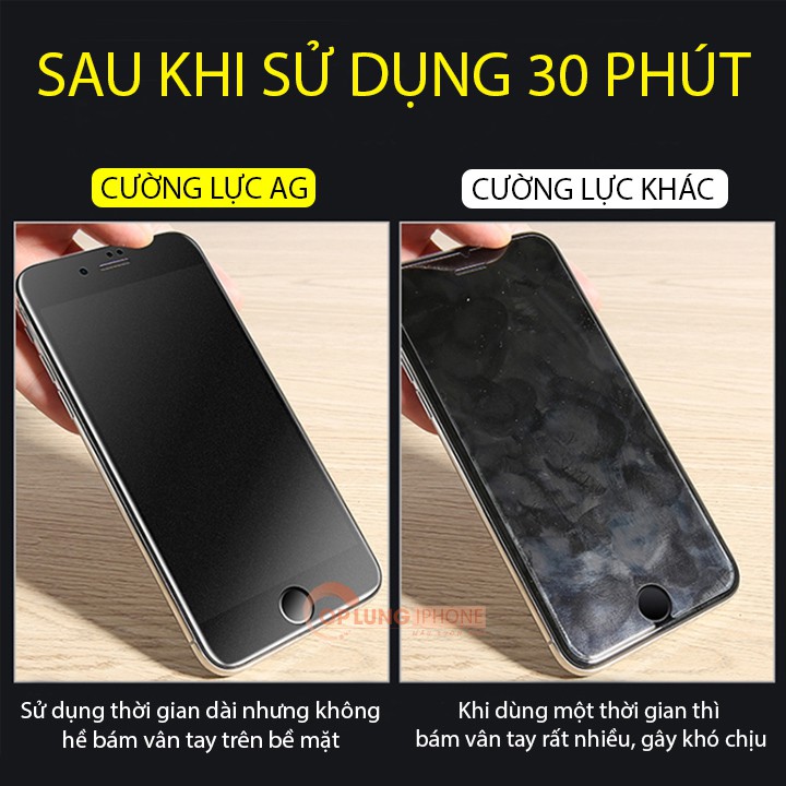 Kính cường lực iphone chống bám vân tay AG full 6/6s/6plus/7/8/7plus/8plus/x/xs/xs max/11/11promax/12/12pro/max