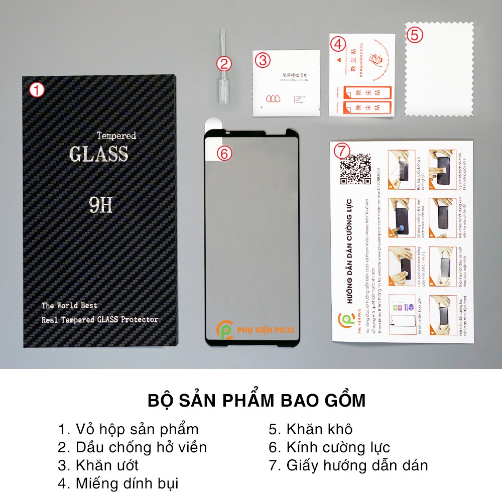 Kính cường lực Rog Phone 3 full màn hình độ cứng 9H chính hãng GOR - Dán màn hình Asus Rog Phone 3