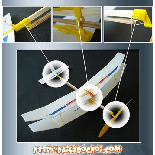 Xuongpin.vn V10 máy bay cánh bằng dây chun 2 tầng cánh Hàng mới 100%
