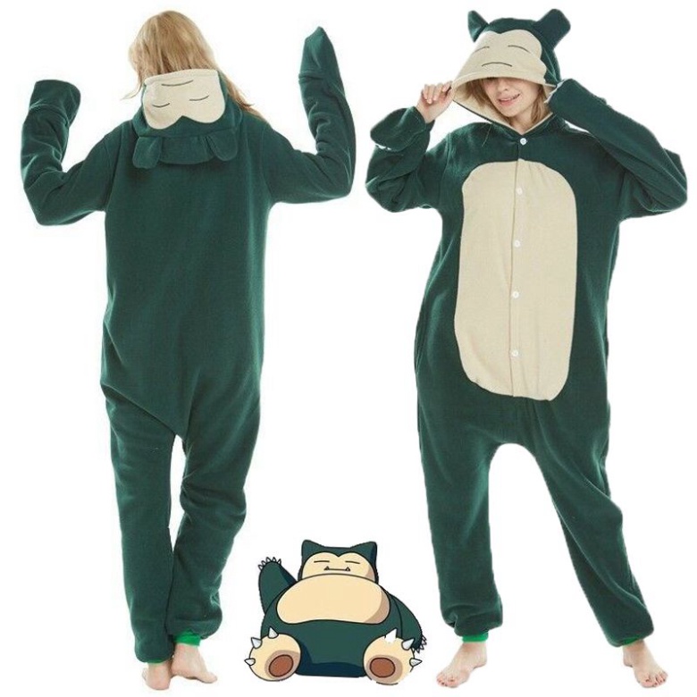 [O] Pokemon Kigurumi Anime Snorlax Cosplay Pajamas Jumpsuit Adult Sleepwear Onesie [Miu Cosplay] | BigBuy360 - bigbuy360.vn