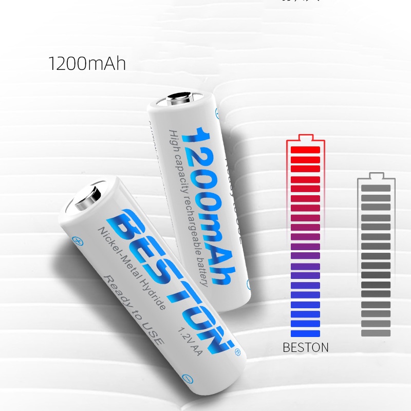 [Beston 1200mAh] Bộ 4 pin sạc AA Beston 1200mAh 2A Cam Kết Dung Lượng Thật