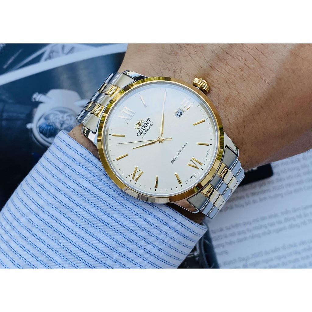 Đồng hồ nam Orient Automatic RA-AC0F08G - Tinh tế với ánh vàng hoàng kim