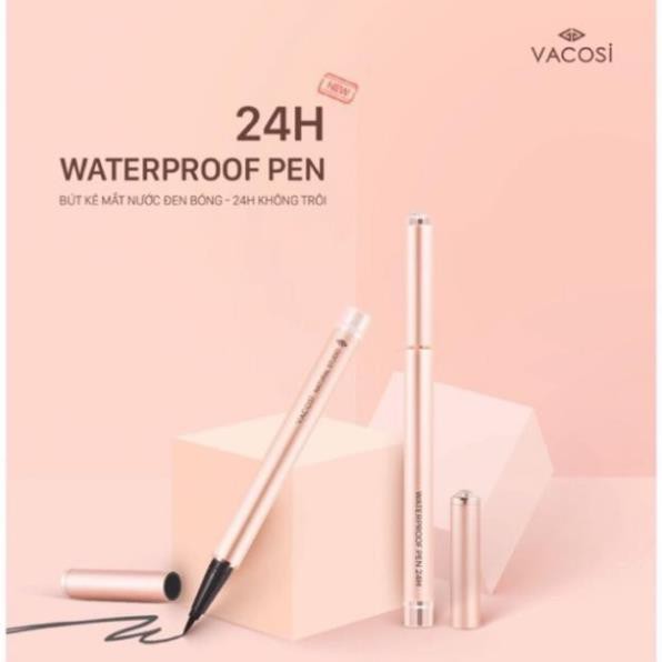 BÚT KẺ MẮT NƯỚC VACOSI 24H WATERPROOF PEN - ĐEN BÓNG 24H KHÔNG TRÔI | BigBuy360 - bigbuy360.vn