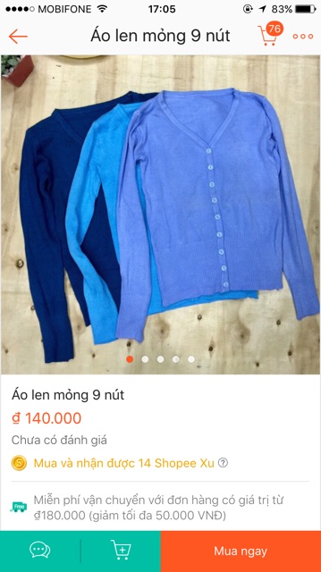 Áo len 9 nút free size