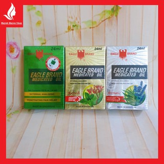 [chuẩn Auth USA] Dầu gió xanh con ó 2 nắp Mỹ Eagle Brand Medicated Oil 24ml