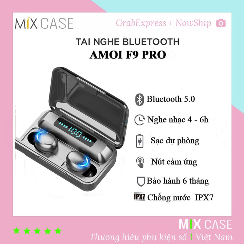 Tai Nghe Bluetooth 5.0 True Wireless Amoi F9 Pro Bản Quốc Tế Cao Cấp Cảm Biến Vân Tay , Kiêm Sạc Dự Phòng Cao Cấp | WebRaoVat - webraovat.net.vn