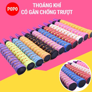 Quấn cán vợt, cuốn cán vợt cầu lông tennis POPO GY104 quấn vợt, cuốn cán có lỗ thoáng khí, gân chống trơn