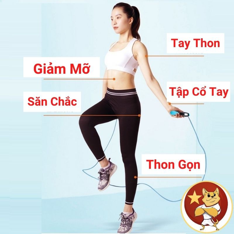 Dây nhảy không dây giảm cân JUSTFIT đếm số vòng, calo, tập nhẩy thể dục, yoga, gym cao cấp không tiếng ồn