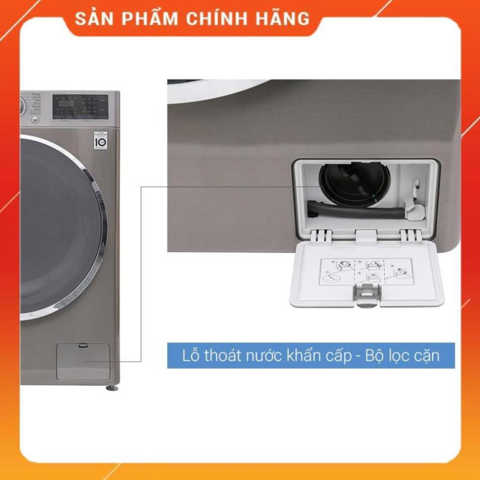 [ VẬN CHUYỂN MIỄN PHÍ KHU VỰC HÀ NỘI ] Máy giặt LG lồng ngang 9kg màu xám FC1409S2E, Hàng chính hãng - BH 24 tháng 24/7