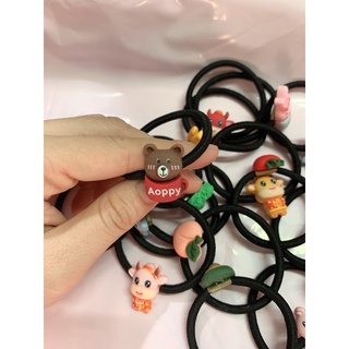 10 Thun cột tóc đính nhiều mẫu dễ thương