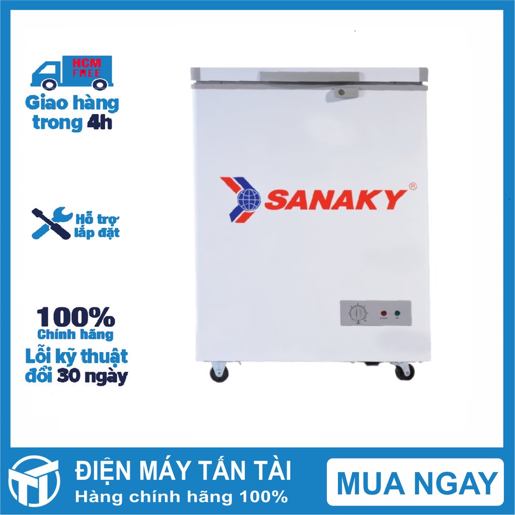 Tủ đông mini SANAKY VH-150HY2 - 100LÍT, DÀN LẠNH NHÔM, MIỄN PHÍ GIAO HÀNG HCM.