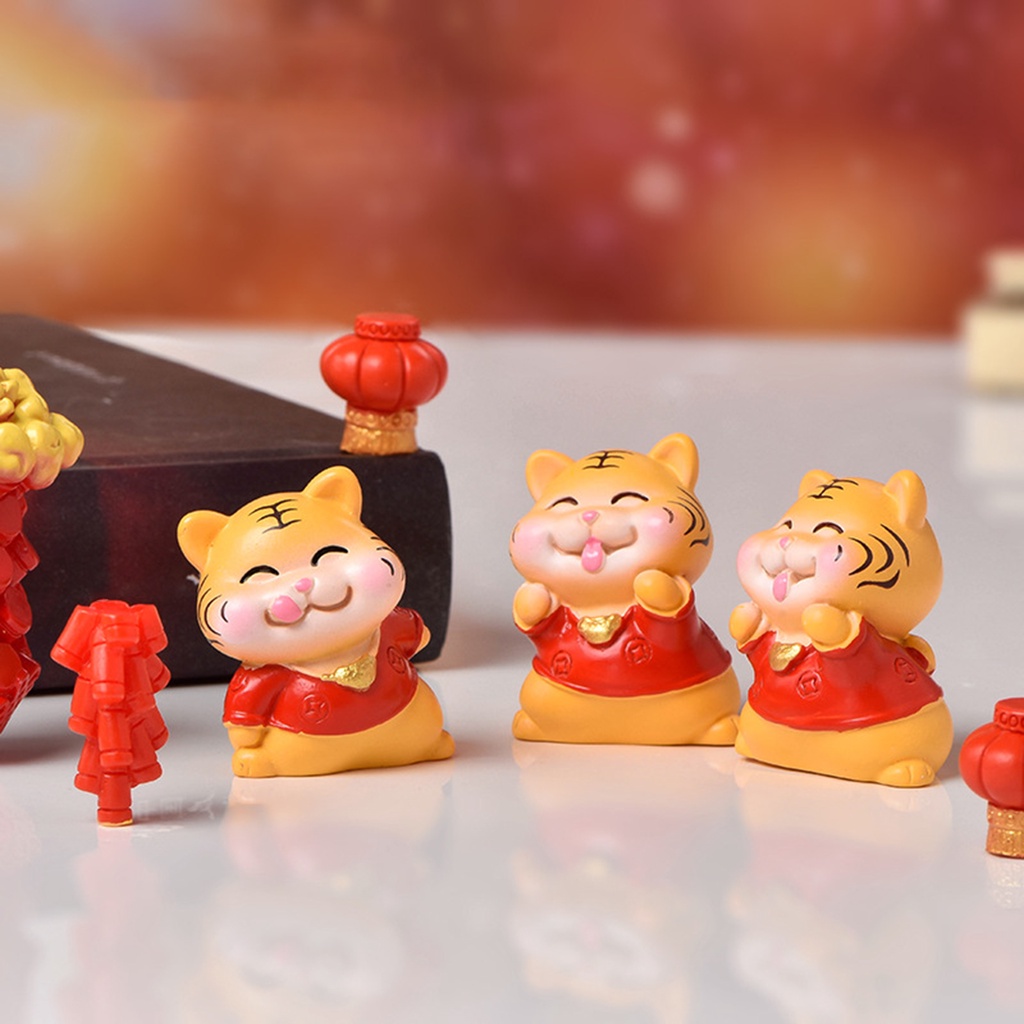 Mô hình trang trí hình con hổ bằng nhựa resin chống mòn cho nội thất