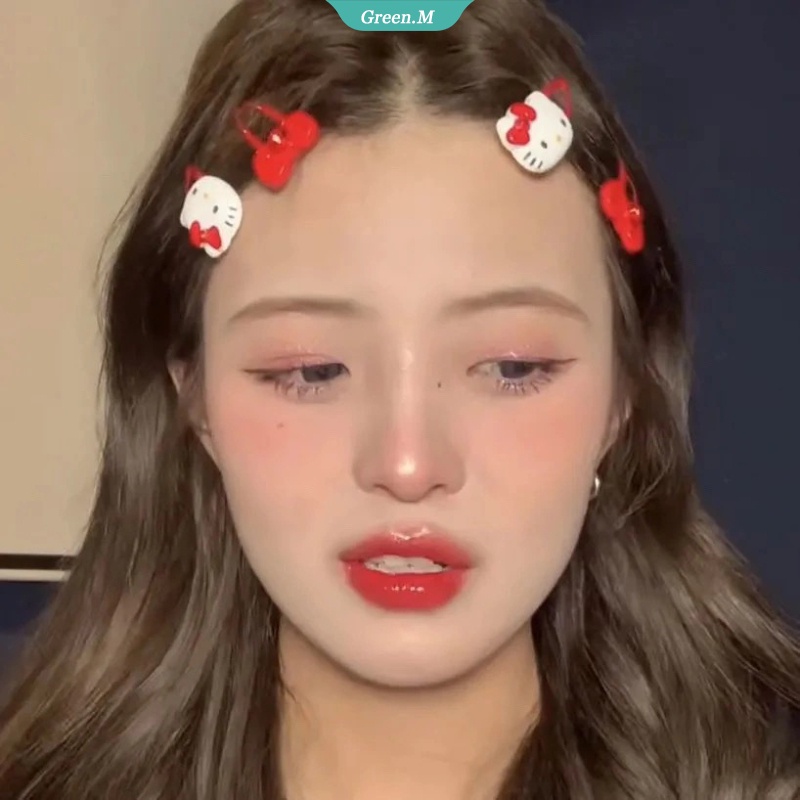 SANRIO Bộ 4 Kẹp Tóc Nơ Hình Hello Kitty Cho Bé Gái