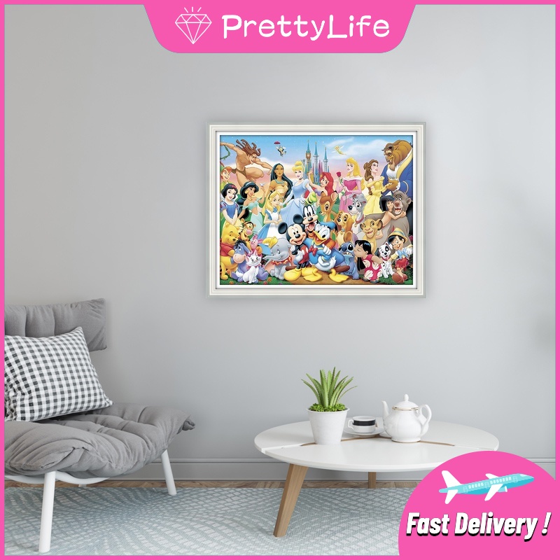 Bộ Tranh Đính Đá 5D Họa Tiết Công Chúa Và Chuột Hoạt Hình Độc Đáo Diy Dùng Trang Trí