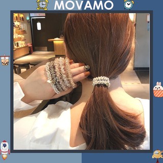 Dây buộc tóc Movamo ánh pha lê đẹp sang chảnh siêu xinh cho nữ SC37