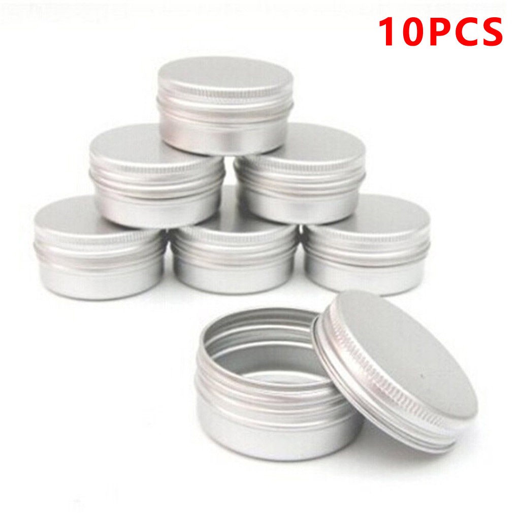 Bộ 10 hộp thiếc đựng mỹ phẩm/kem dưỡng/làm móng nghệ thuật đa năng tiện lợi