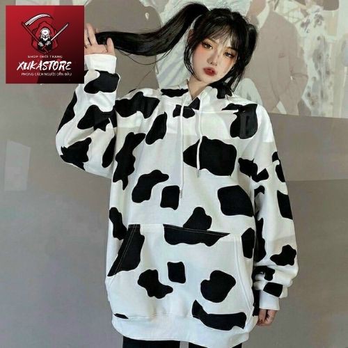 Áo khoác hoodie bò sữa XUKASTORE chất nỉ khoá kéo cotton trần bông 2 lớp form siêu rộng Unisex nam nữ