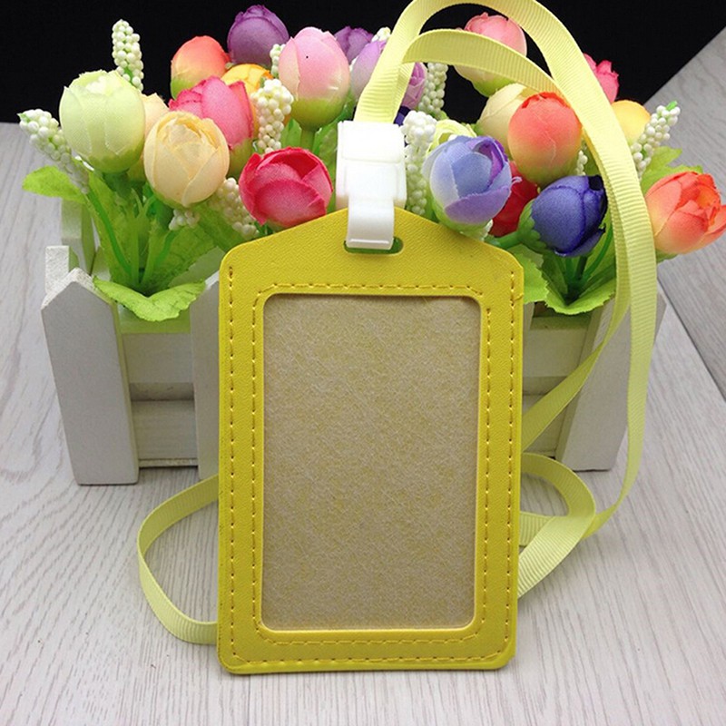 1 Túi Đựng Thẻ Id Bằng Da PU Kèm Vòng cổ Tiện Dụng