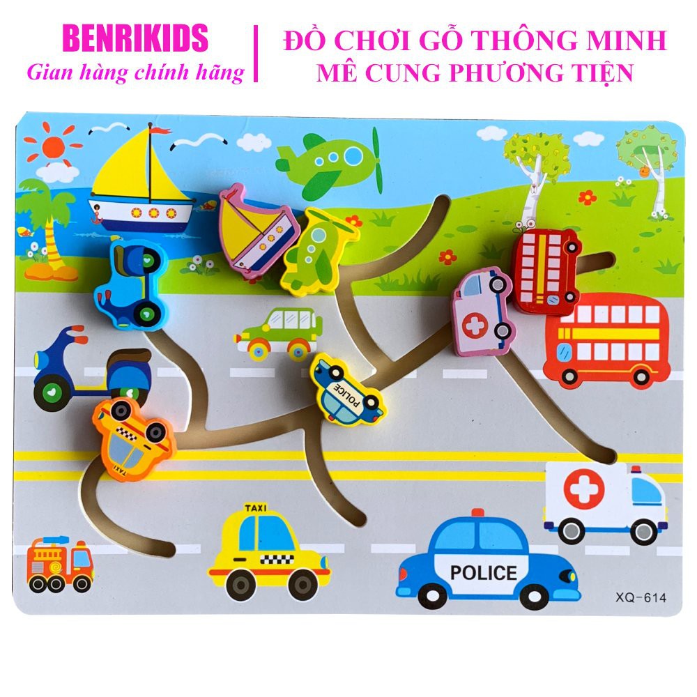 Đồ Chơi Gỗ Benrikids Bảng Mê Cung Cho Bé Khám Phá Nhận Biết