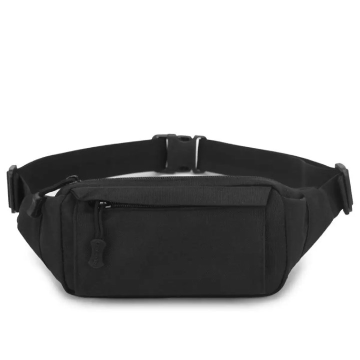 Túi đeo bụng vải bố - Đen