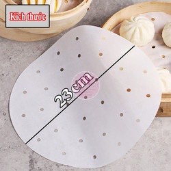 [set 100 tờ] Giấy nến đục lỗ cho nồi chiên không dầu - dụng cụ nướng bánh size 23cm