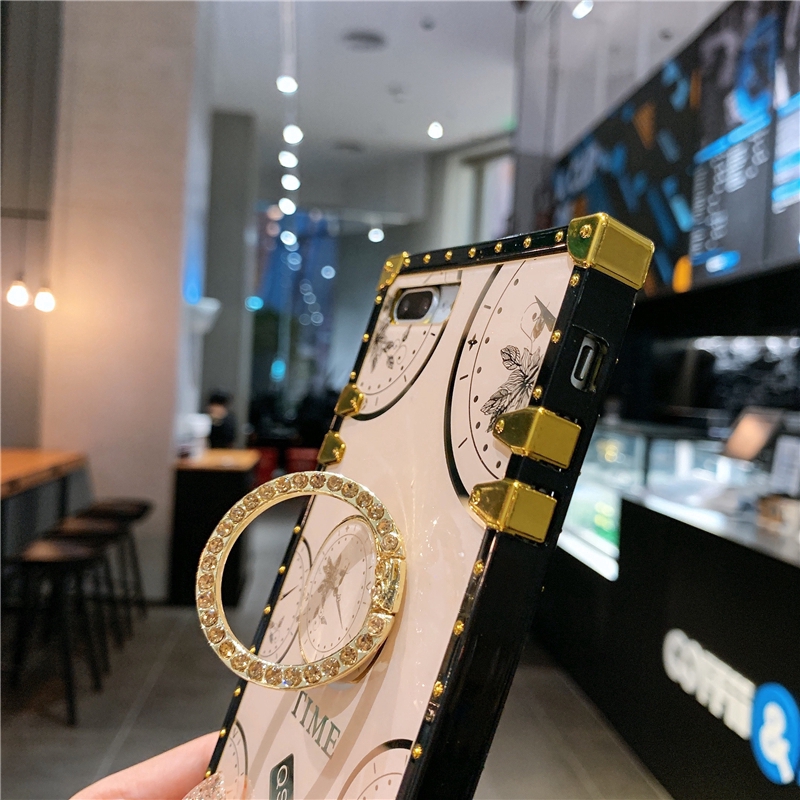 Ốp Điện Thoại Hình Vuông Họa Tiết Đồng Hồ Sang Trọng Cho Samsung S22 Ultra S21 FE S20 S10 5G S9 S8 Note20 note10 note9 note8
