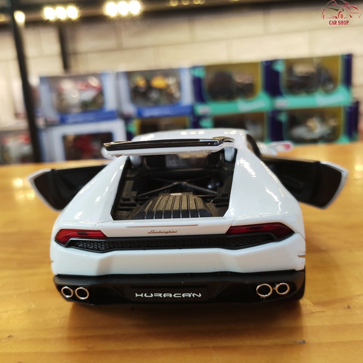 Mô hình xe hợp kim Lamborghini-Huracan LP610 tỉ lệ 1:24 màu trắng