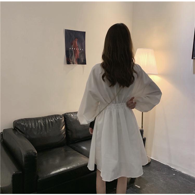 ✿Váy Sơ Mi✿Đầm Sơ Mi Dáng Dài Ôm Eo Thời Trang Xuân Hè 2022 Phong Cách Mới Cho Nữ