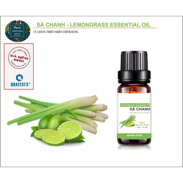 [ 10ML ] Tinh Dầu Sả Chanh 100% Nguyên Chất Organic ( Lemongrass Essential Oil )