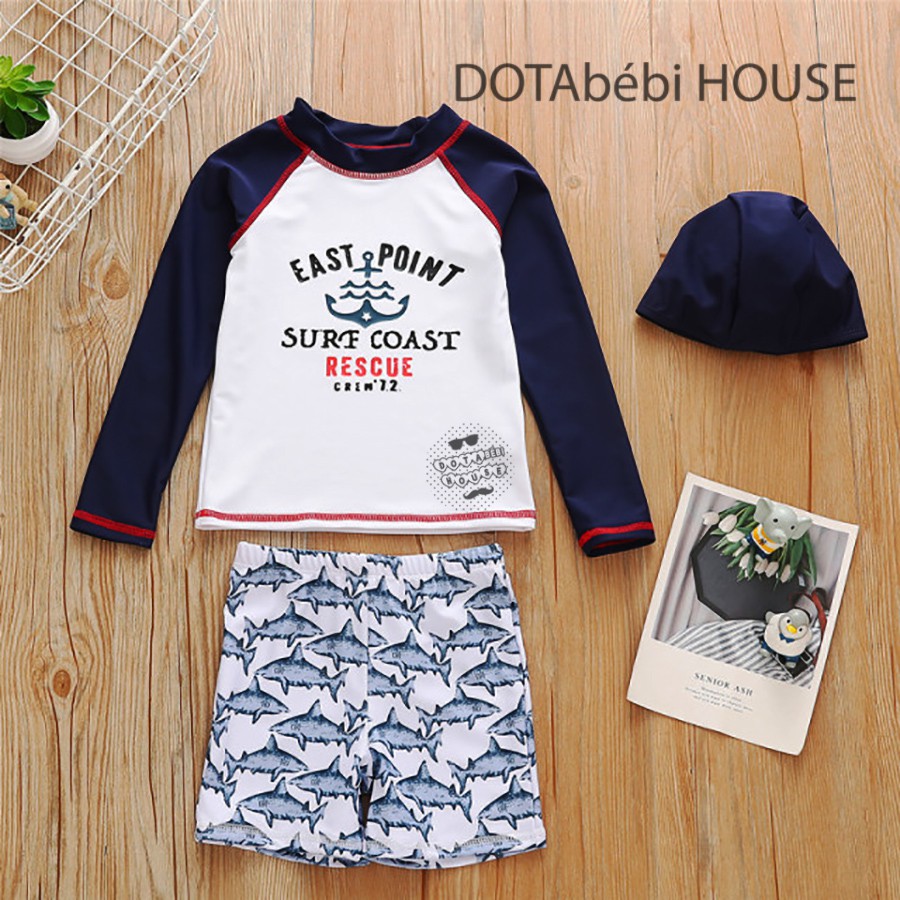 [23-48kg][có nón] Đồ bơi tay dài size đại cho bé lớn mã SW0117 - DOTAbébi HOUSE