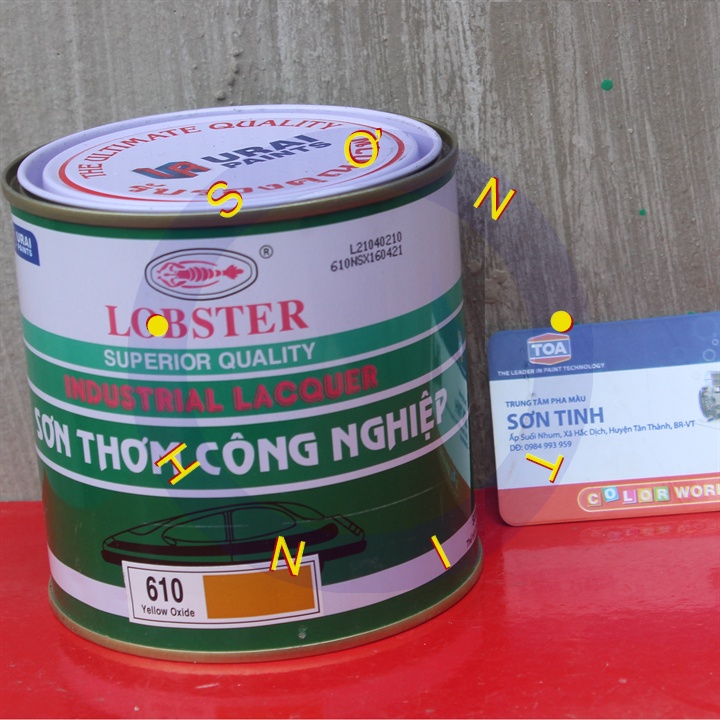 Sơn thơm công nghiệp Lobster màu DA BÒ YELLOW OXIDE 610 800ml