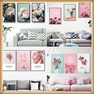 Bộ 3 tranh treo tường hoa hồng thổi luồng gió thiên nhiên vào trong ngôi nhà bạn - Tranh treo tường Halo Canvas
