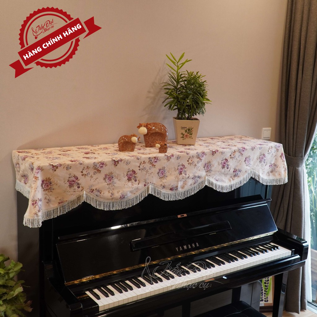 Khăn Phủ Đàn Piano Họa Tiết Hoa Hồng Kèm Rua Sang Trọng KU-04