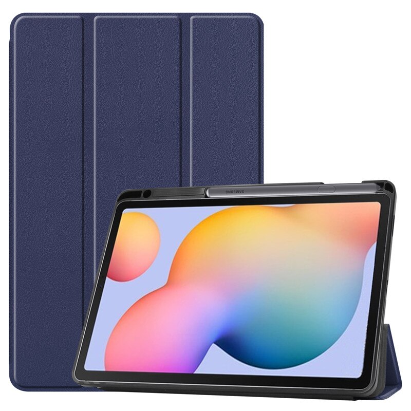 For Samsung Galaxy Tab S6 Lite 10.4 inch Case with Pencil Holder Tri-Fold Stand Cover Tablet Shell For Tab S6 Lite