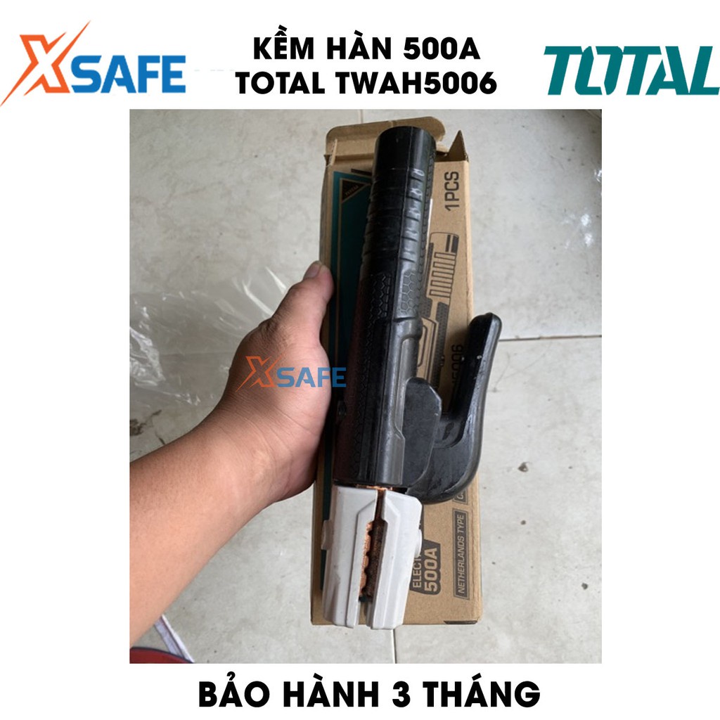 Kềm hàn 500A TOTAL TWAH5006 kiểu dáng mới Kìm hàn dòng điện định mức 500A, phù hợp sử dụng cho máy hàn MMA của Total